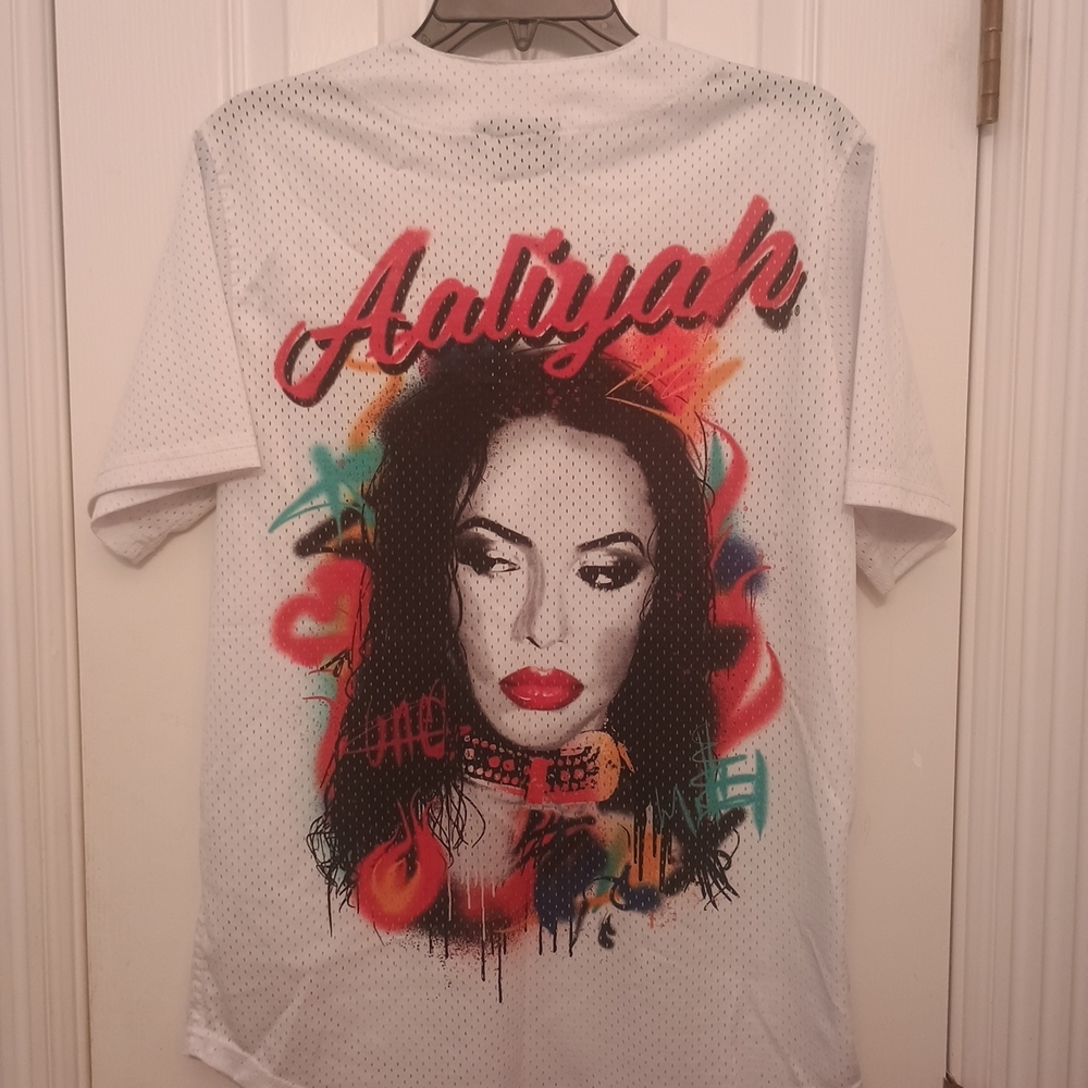 Aaliyah Graphic Women's Jersey Top - White